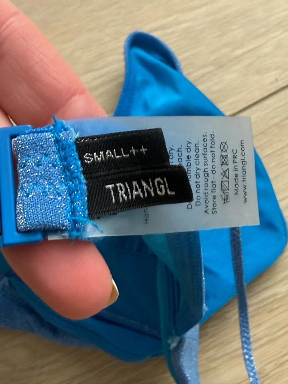 triangl swimwear Blue Shimmer Bikini small++ top large bottoms